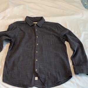 Marine Layer Dark Navy Windowpane Button-Down Shirt